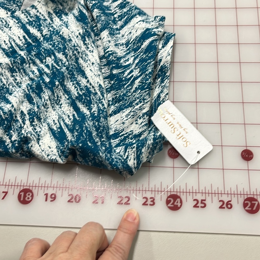 SOFT SURROUNDINGS NWT "Joanna" Resort Party Abstract Teal/Wht Faux Wrap Maxi 1X - Picture 15 of 16
